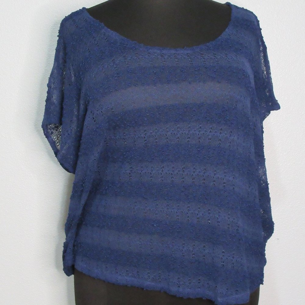 Cato Fashion Navy Sheer Top